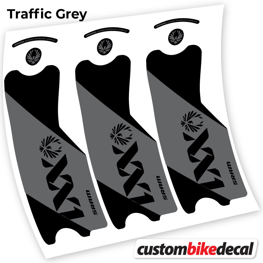 Adesivi Guarnitura SRAM XX1 Eagle DUB 2021 in vinile - Grigio Traffico