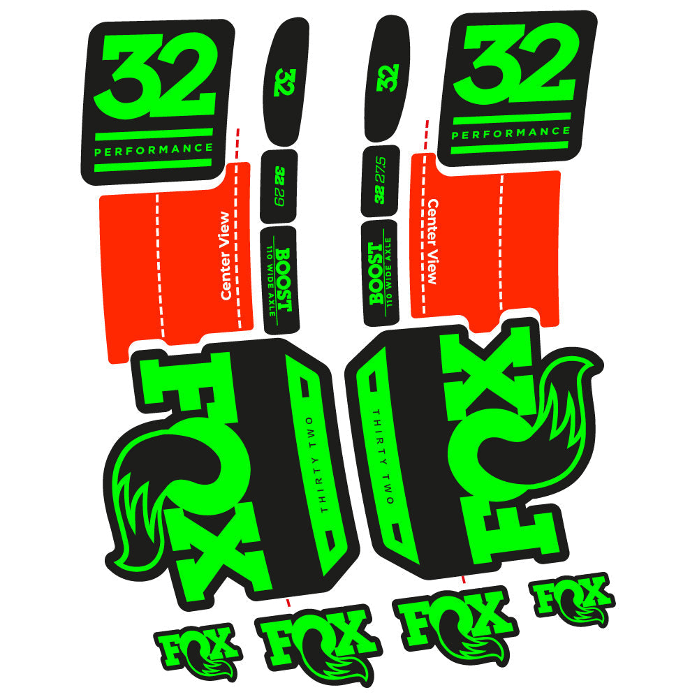 Adesivi Forcella Fox 32 Performance 2019 in vinile - Verde Neon