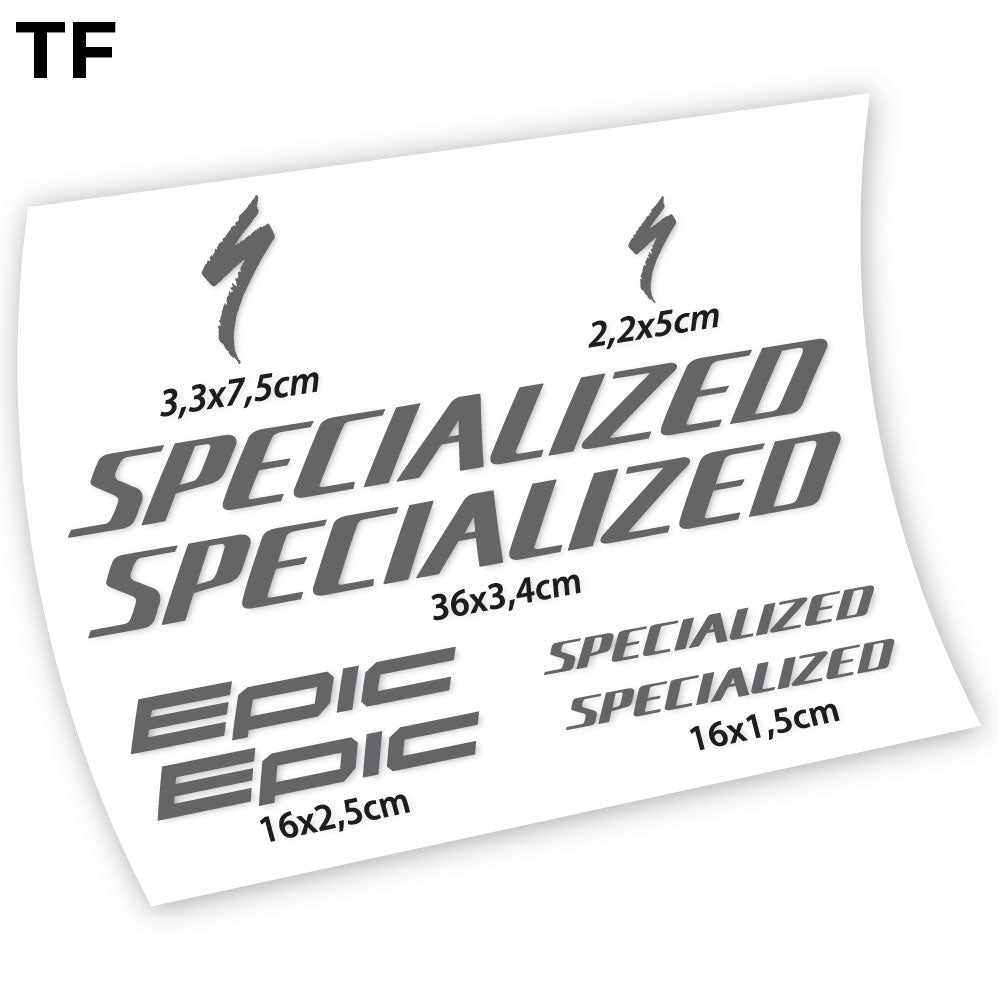 Adesivi Telaio Specialized Epic Square in vinile - Grigio Traffico