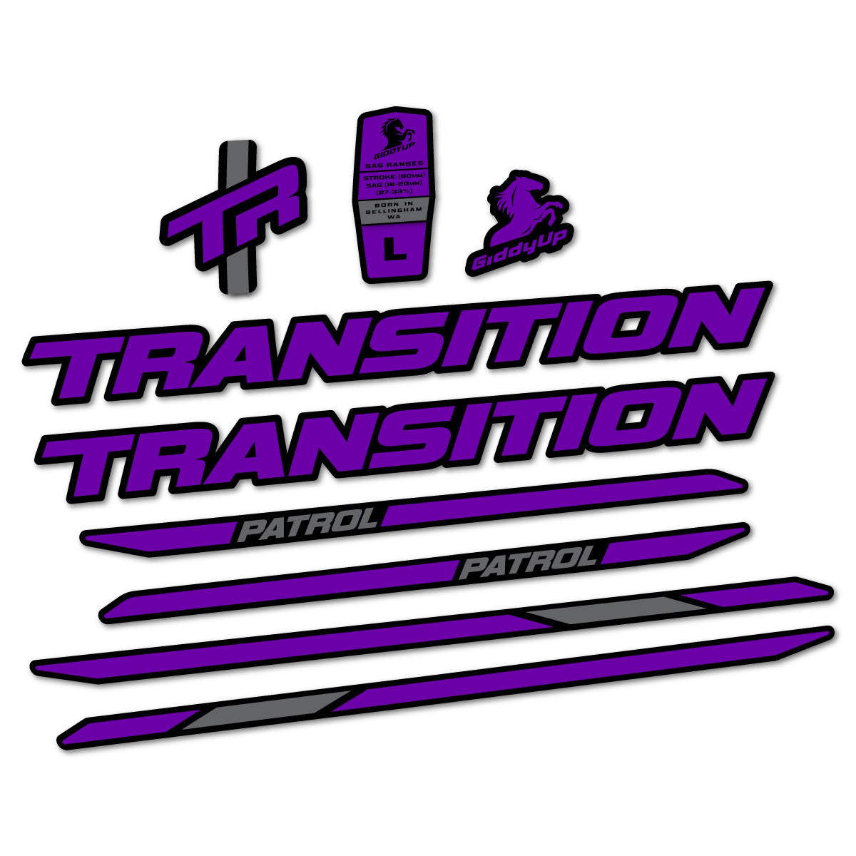 Adesivi Telaio Transition Patrol Carbon 2025-2026 in vinile
