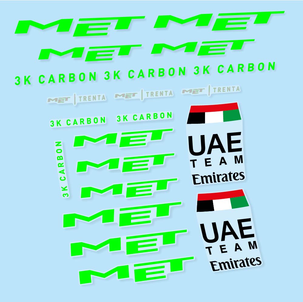Adesivi Casco MET Trenta 3K Carbon UAE in vinile