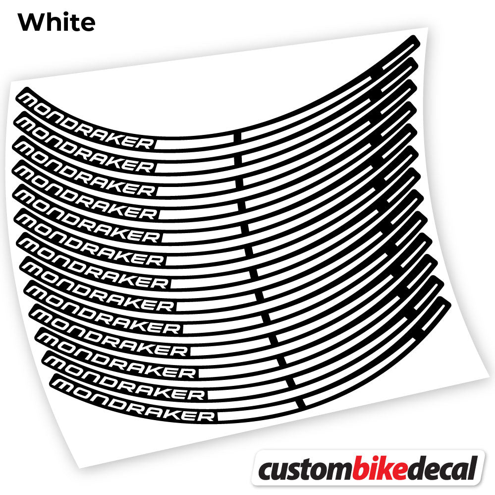 Adesivi Cerchi MTB Mondraker 29" in vinile - Bianco