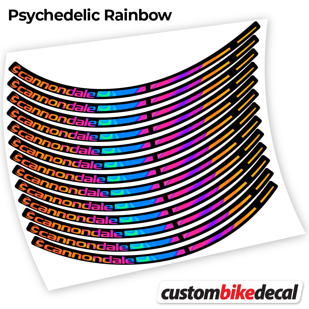Adesivi Cerchi MTB cannondale in vinile - Arcobaleno Psichedelico