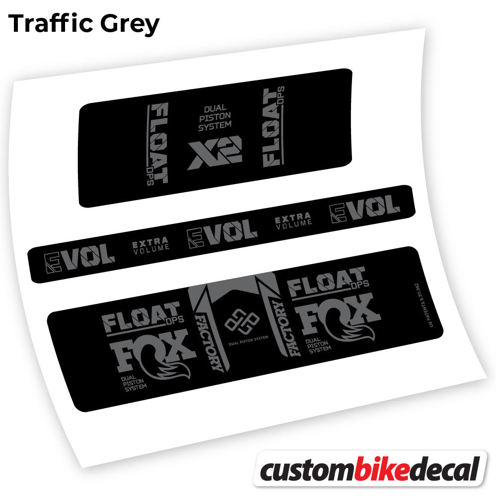 Adesivi Ammortizzatore Fox Float DPS X2 2021 in vinile - Grigio Traffico