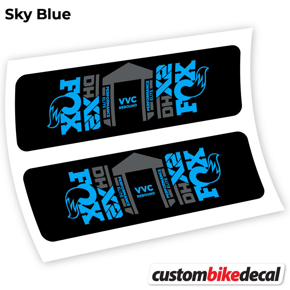 Adesivi Ammortizzatore Fox DHX2 Elite 2021 in vinile - Azzurro Cielo