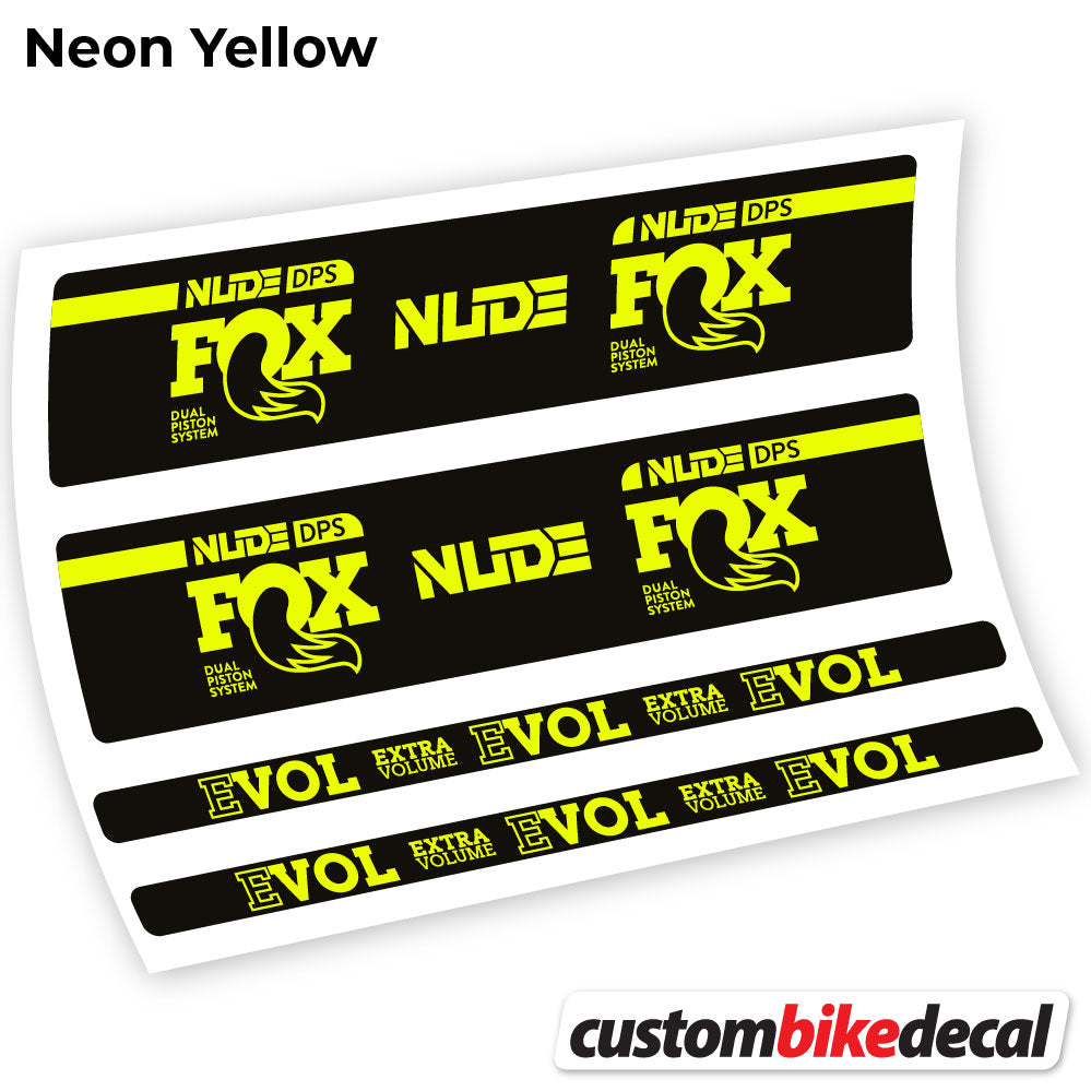 Adesivi Ammortizzatore Fox Nude DPS in vinile - Giallo Neon