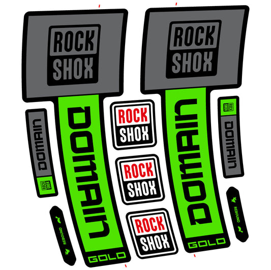Adesivi Forcella Rock Shox Domain Gold 2025 Ver. 1 in vinile - Oro