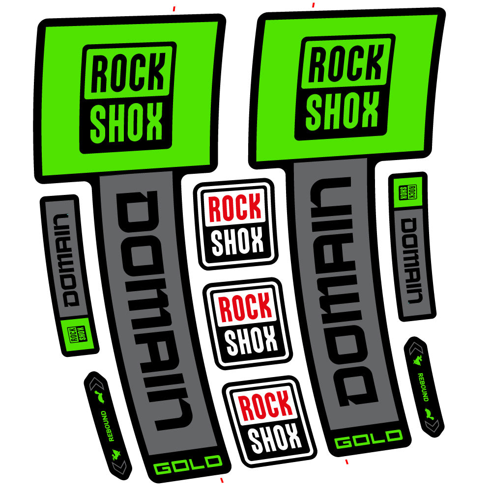 Adesivi Forcella RockShox Domain Gold 2025 Ver. 2 in vinile - Oro