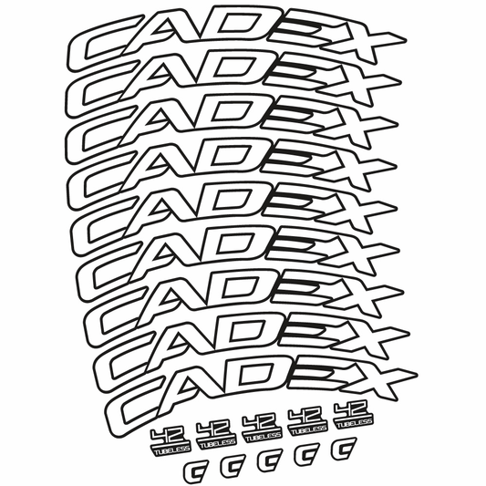 Adesivi Cerchi Bici da Corsa CADEX 42 Tubeless Shoe Brake 42 mm in vinile