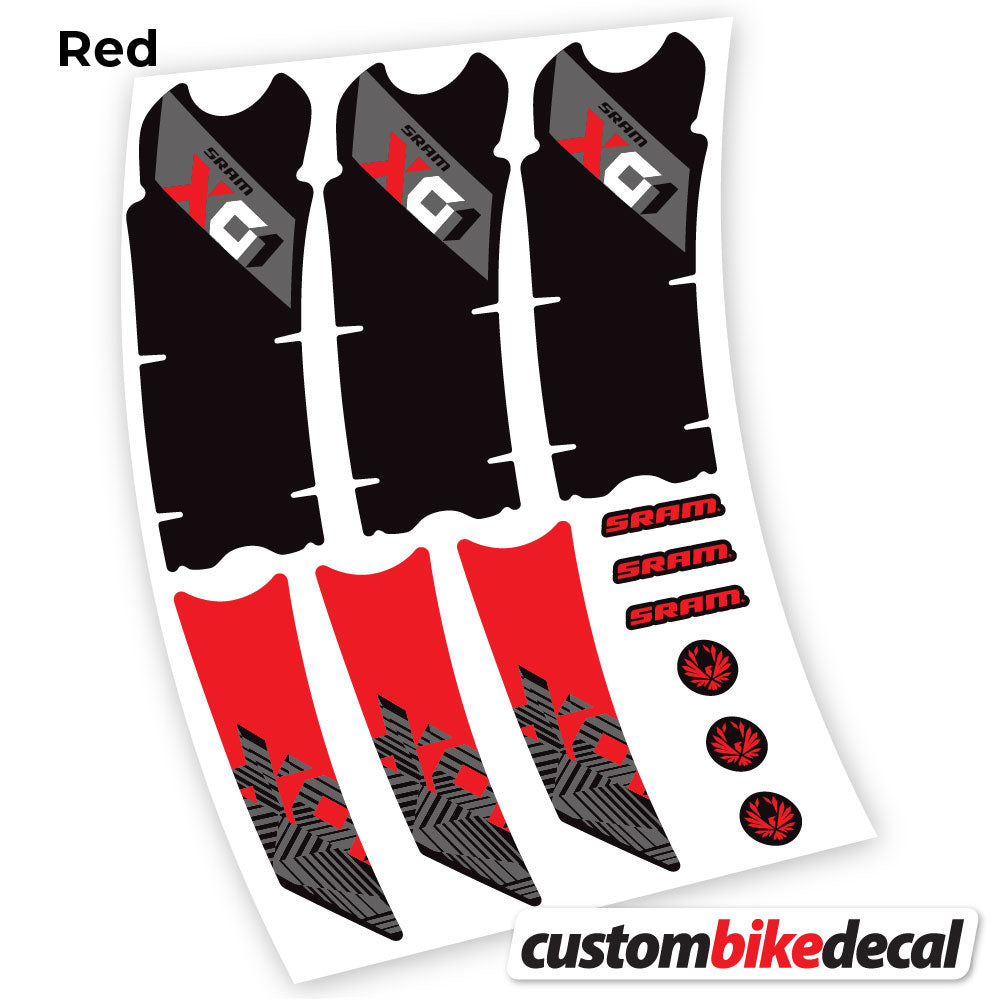 Adesivi Guarnitura Sram Eagle X01 2018 in vinile - Rosso