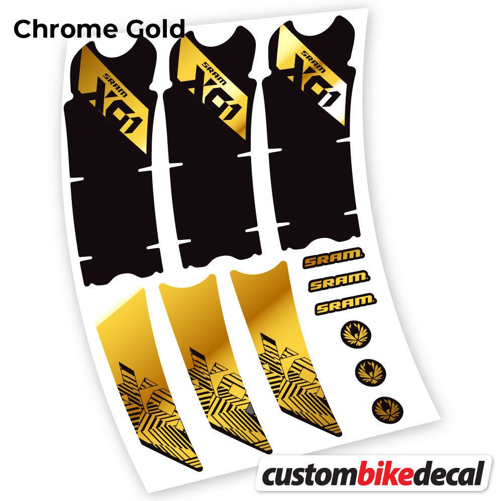 Adesivi Guarnitura Sram Eagle X01 2018 in vinile - Oro Cromato