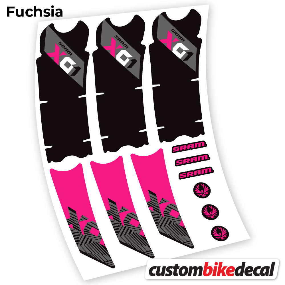 Adesivi Guarnitura Sram Eagle X01 2018 in vinile - Fucsia