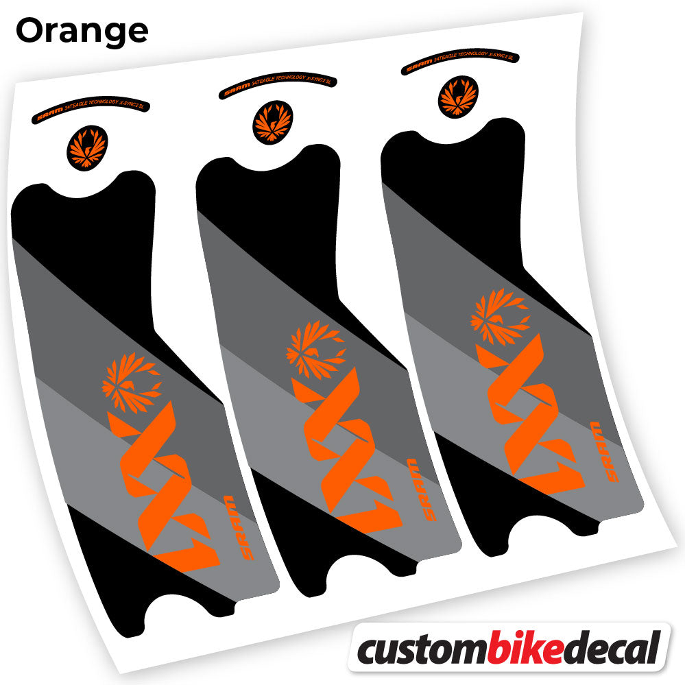 Adesivi Guarnitura SRAM XX1 Eagle DUB 2021 in vinile - Arancione