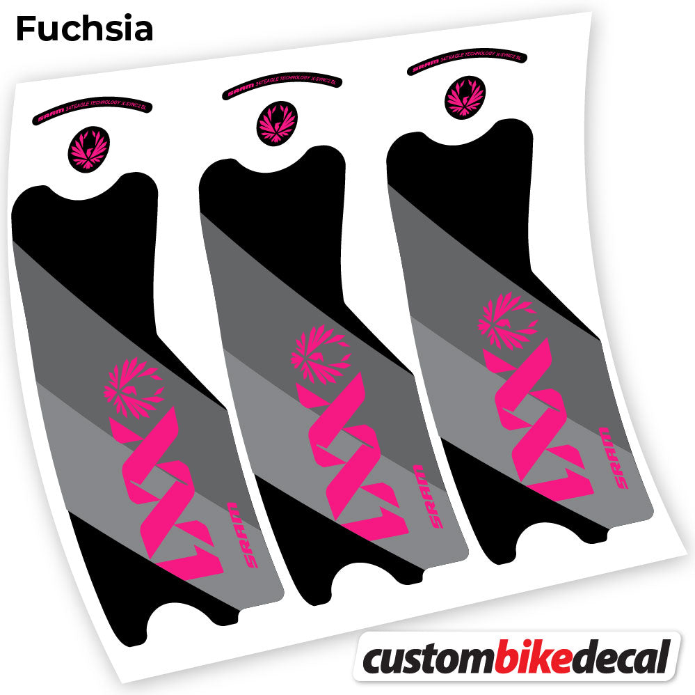 Adesivi Guarnitura SRAM XX1 Eagle DUB 2021 in vinile - Fucsia