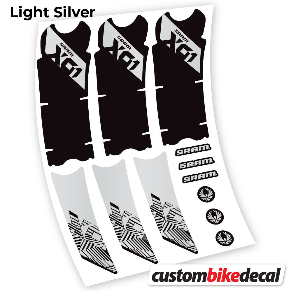 Adesivi Guarnitura Sram Eagle X01 2018 in vinile - Argento Chiaro