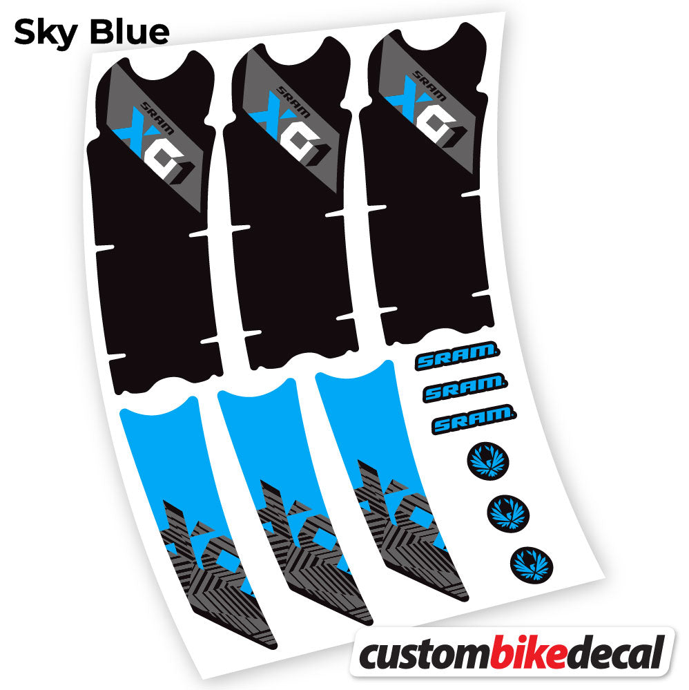 Adesivi Guarnitura Sram Eagle X01 2018 in vinile - Azzurro Cielo