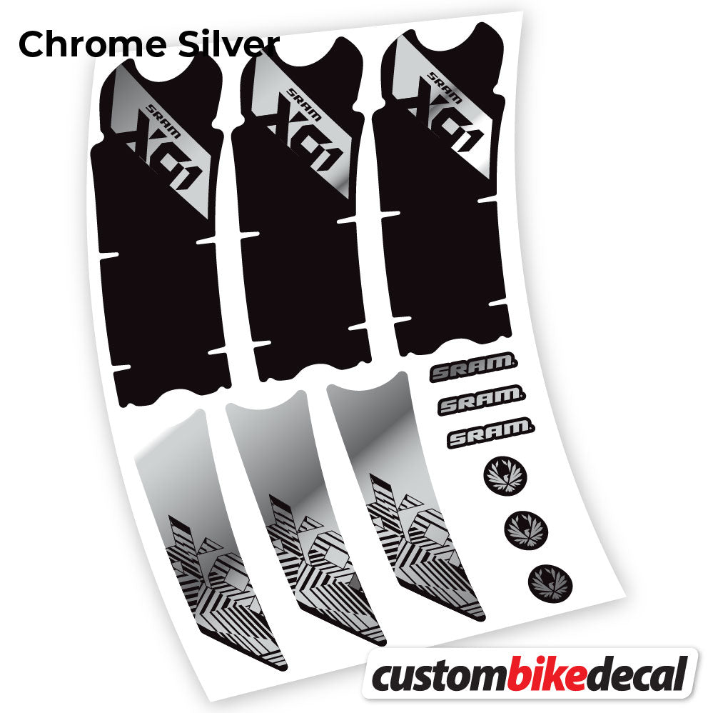 Adesivi Guarnitura Sram Eagle X01 2018 in vinile - Argento Cromato