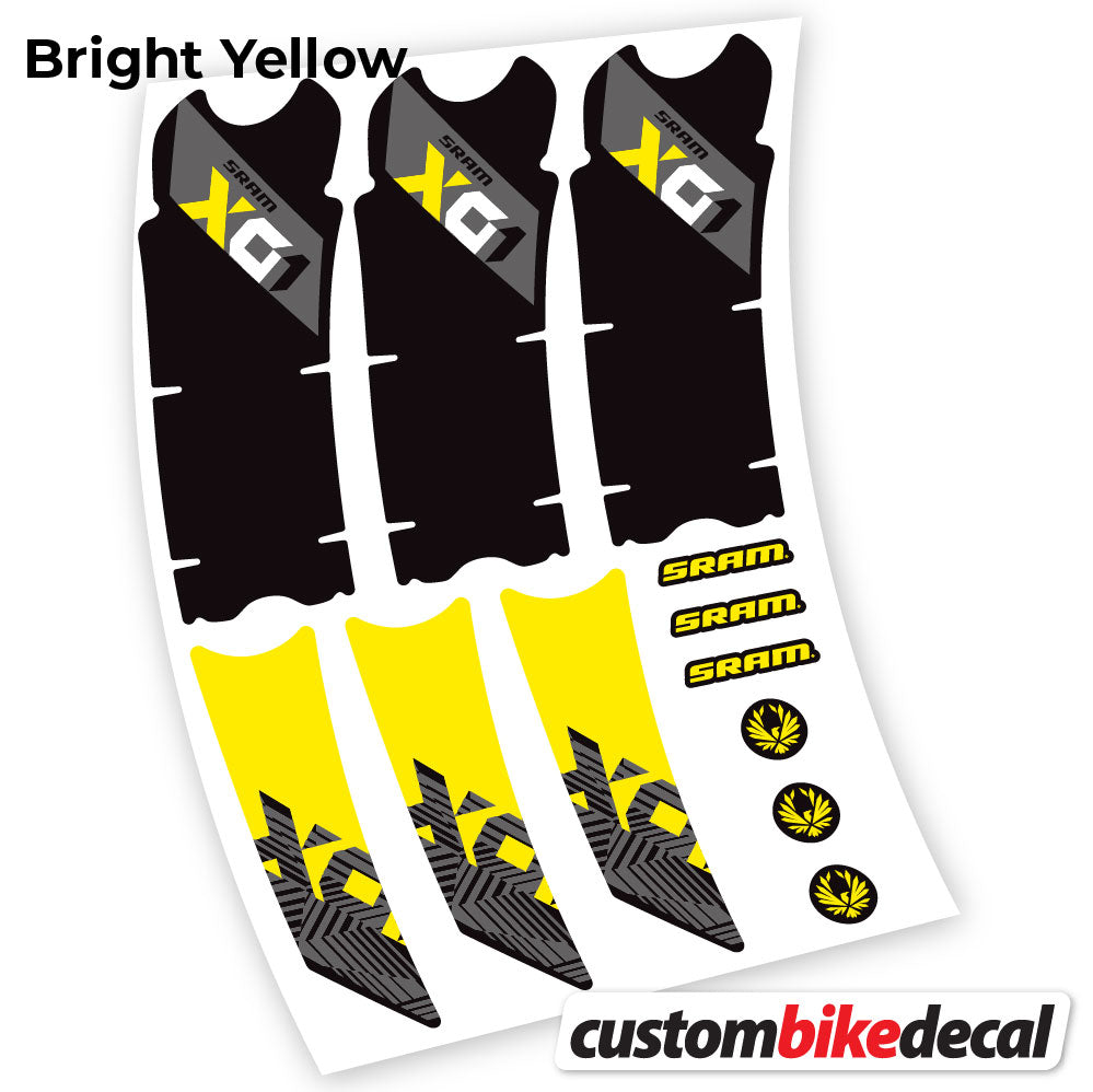 Adesivi Guarnitura Sram Eagle X01 2018 in vinile - Giallo