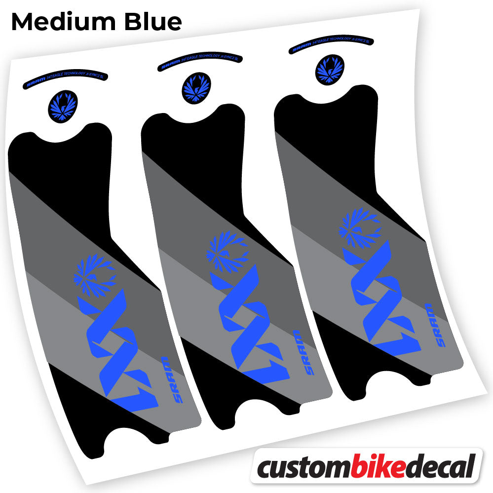Adesivi Guarnitura SRAM XX1 Eagle DUB 2021 in vinile - Blu Medio