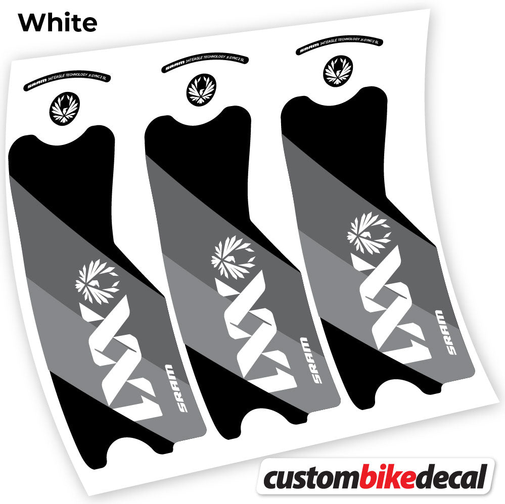 Adesivi Guarnitura SRAM XX1 Eagle DUB 2021 in vinile - Bianco