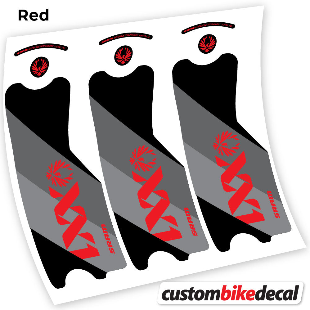 Adesivi Guarnitura SRAM XX1 Eagle DUB 2021 in vinile - Rosso