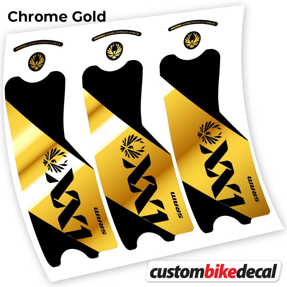 Adesivi Guarnitura SRAM XX1 Eagle DUB 2021 in vinile - Oro Cromato