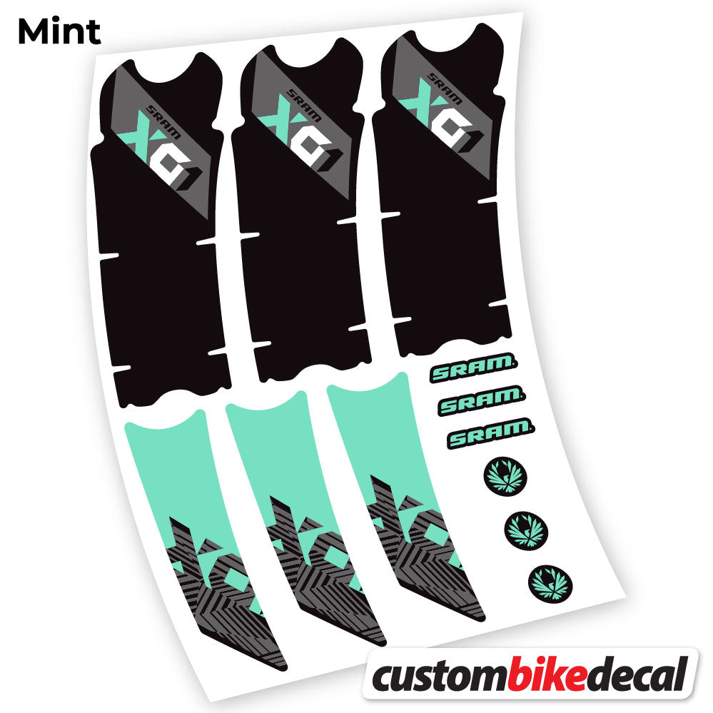 Adesivi Guarnitura Sram Eagle X01 2018 in vinile - Verde Menta