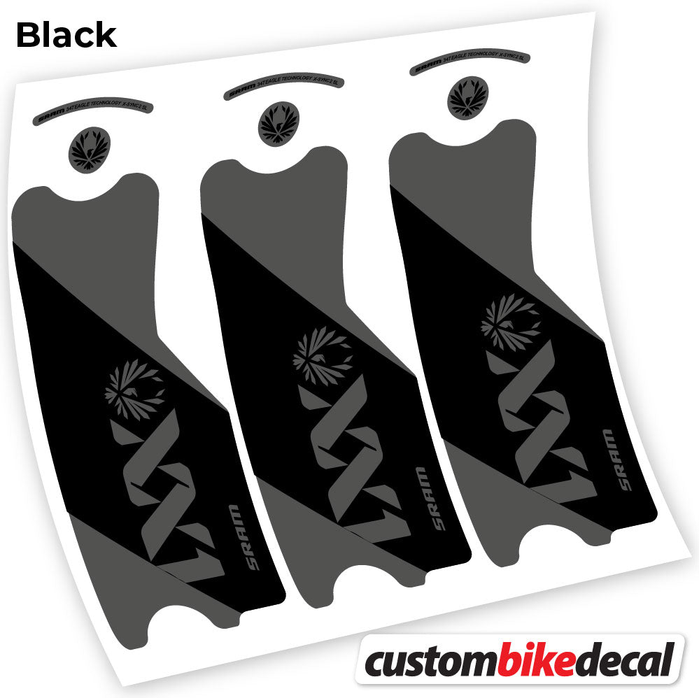 Adesivi Guarnitura SRAM XX1 Eagle DUB 2021 in vinile - Nero Opaco+Nero Lucido