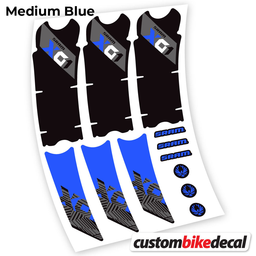 Adesivi Guarnitura Sram Eagle X01 2018 in vinile - Blu Medio