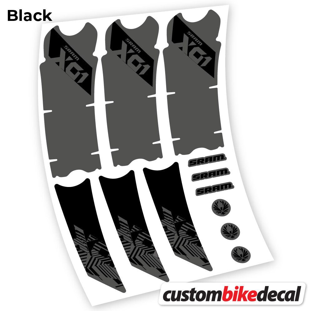 Adesivi Guarnitura Sram Eagle X01 2018 in vinile - Nero Opaco+Nero Lucido
