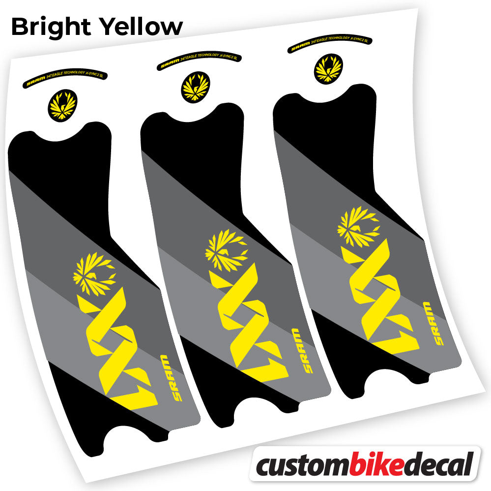 Adesivi Guarnitura SRAM XX1 Eagle DUB 2021 in vinile - Giallo