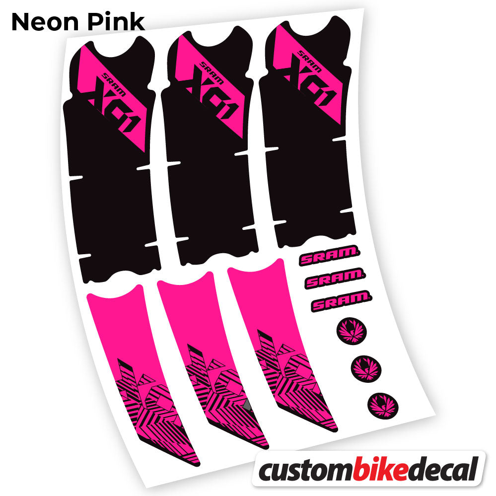 Adesivi Guarnitura Sram Eagle X01 2018 in vinile - Rosa Neon