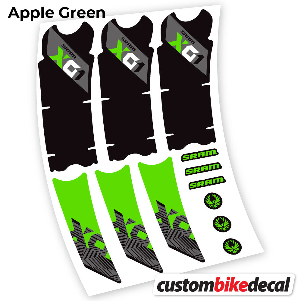 Adesivi Guarnitura Sram Eagle X01 2018 in vinile - Verde Mela