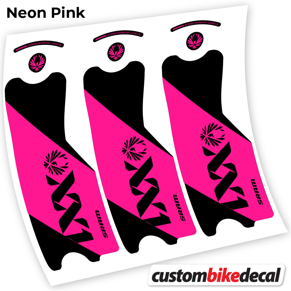 Adesivi Guarnitura SRAM XX1 Eagle DUB 2021 in vinile - Rosa Neon