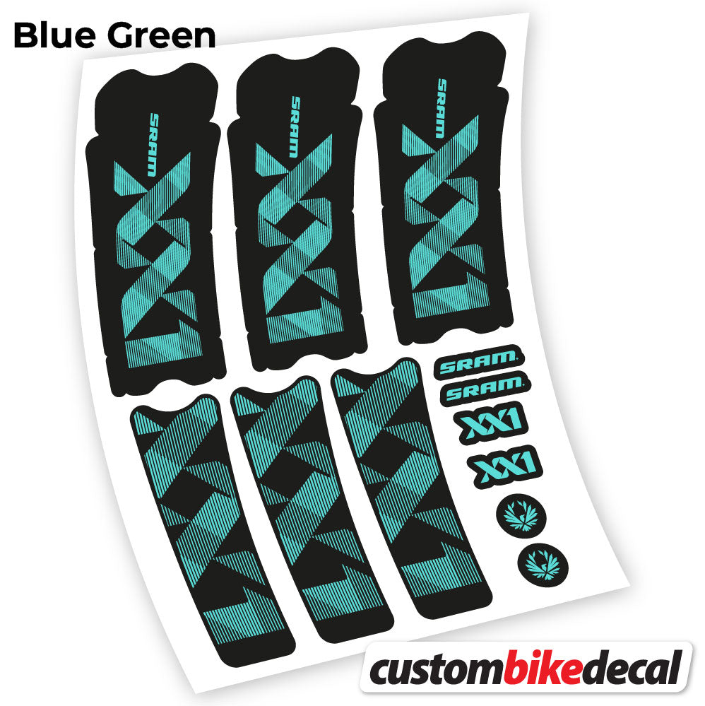 Adesivi Guarnitura Sram XX1 Eagle Dub 2018 in vinile - Verde Acqua