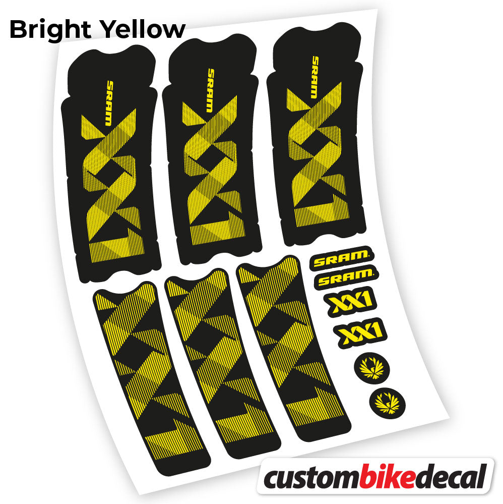 Adesivi Guarnitura Sram XX1 Eagle Dub 2018 in vinile - Giallo