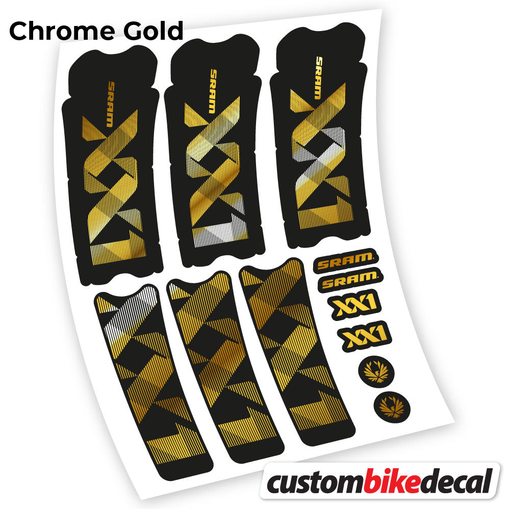 Adesivi Guarnitura Sram XX1 Eagle Dub 2018 in vinile - Oro Cromato