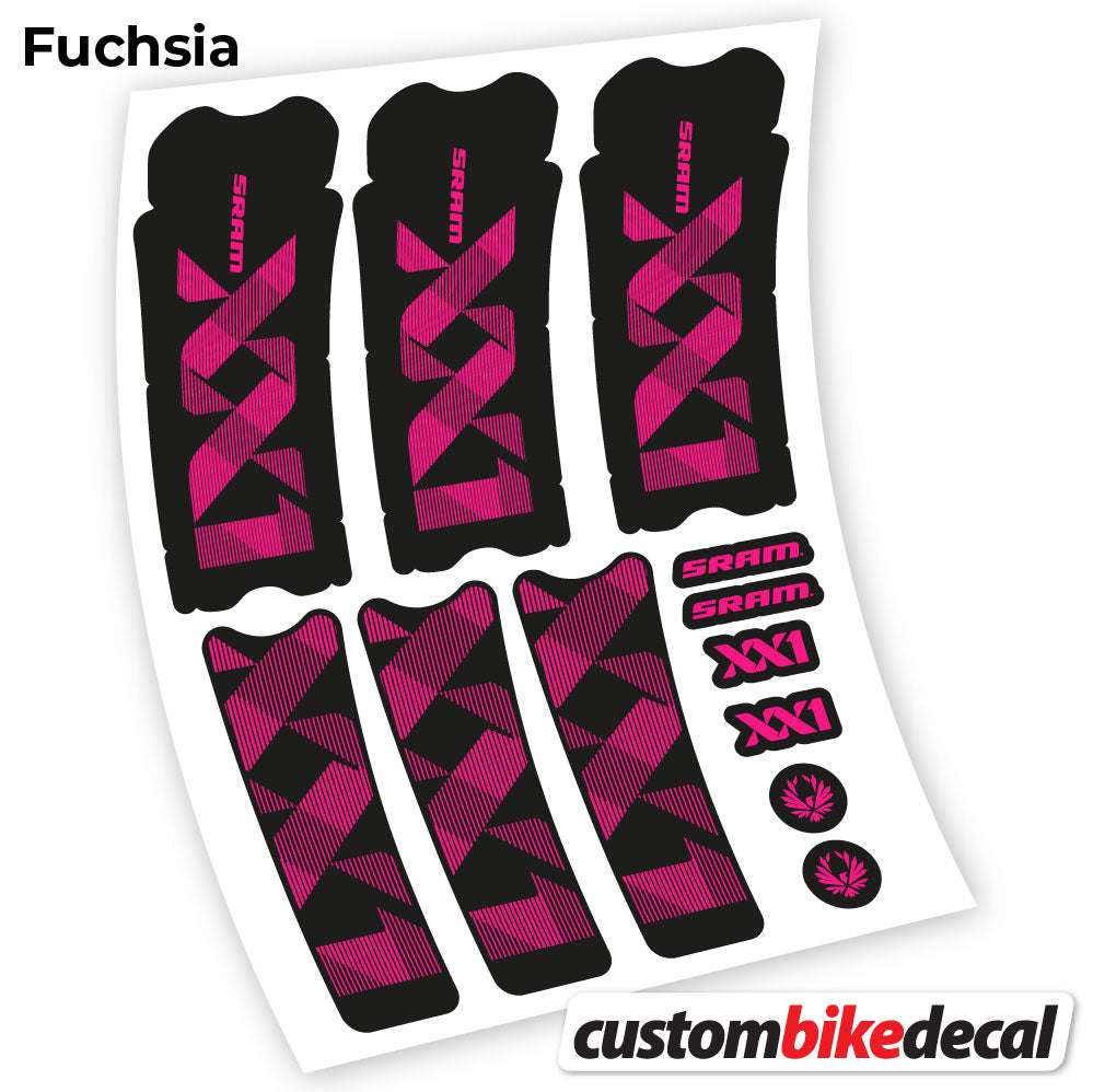 Adesivi Guarnitura Sram XX1 Eagle Dub 2018 in vinile - Fucsia