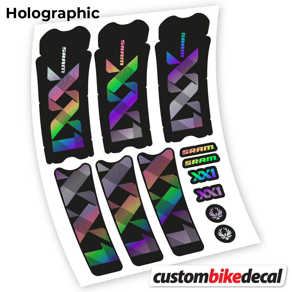 Adesivi Guarnitura Sram XX1 Eagle Dub 2018 in vinile - Olografico