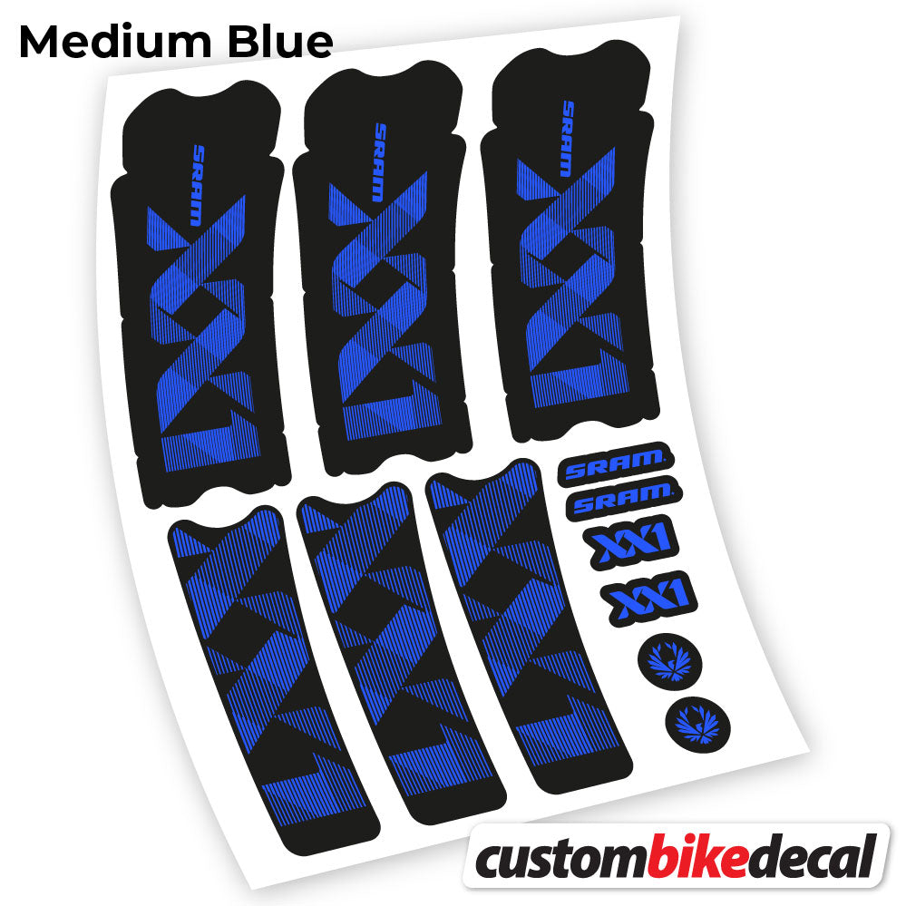 Adesivi Guarnitura Sram XX1 Eagle Dub 2018 in vinile - Blu Medio