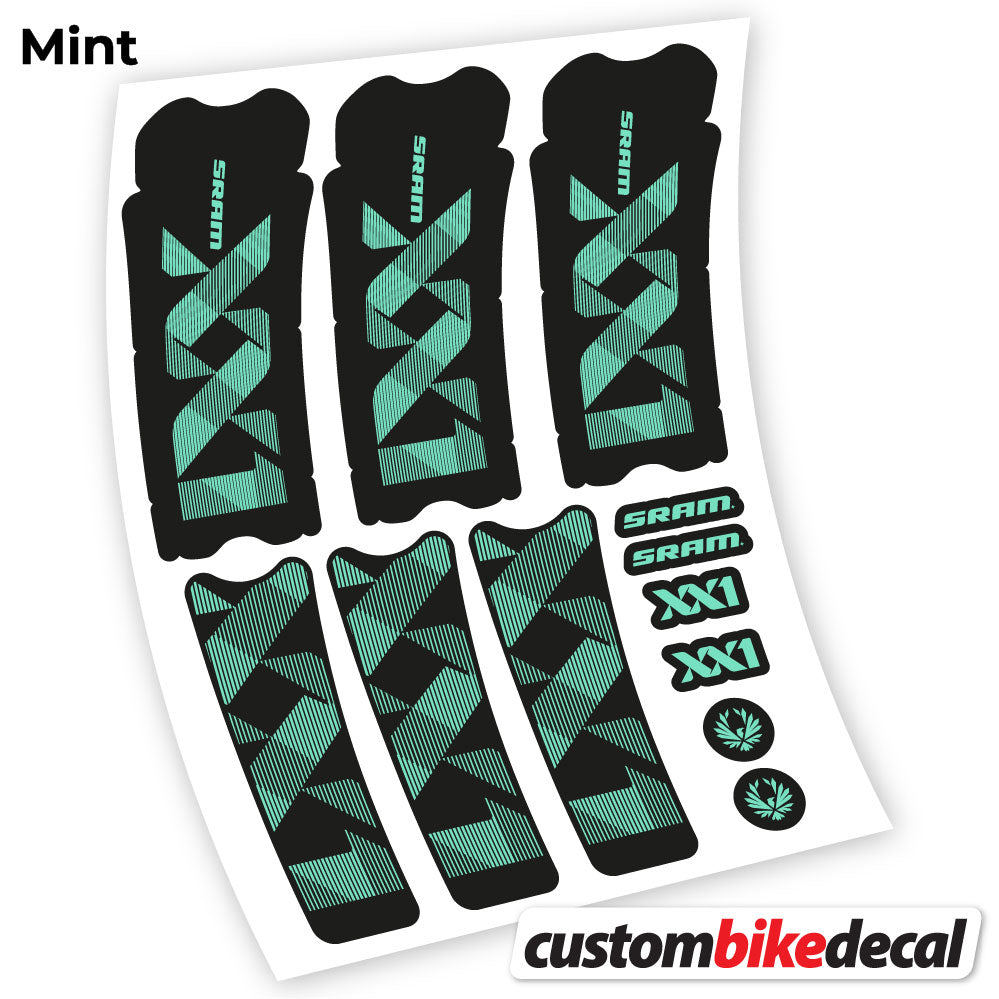 Adesivi Guarnitura Sram XX1 Eagle Dub 2018 in vinile - Verde Menta