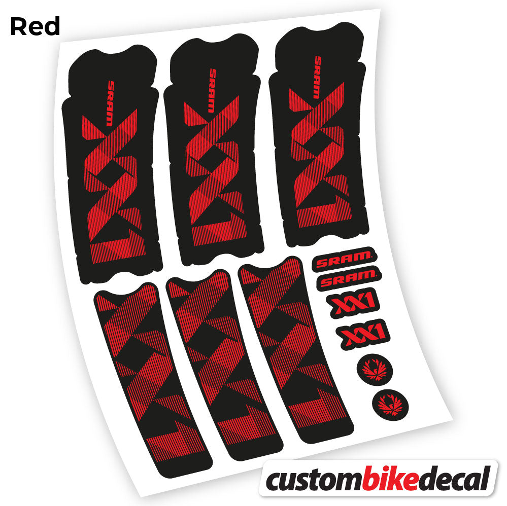 Adesivi Guarnitura Sram XX1 Eagle Dub 2018 in vinile - Rosso