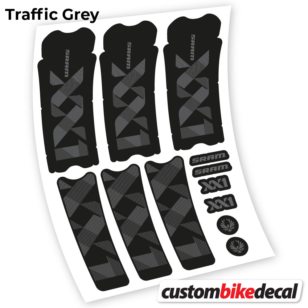 Adesivi Guarnitura Sram XX1 Eagle Dub 2018 in vinile - Grigio Traffico