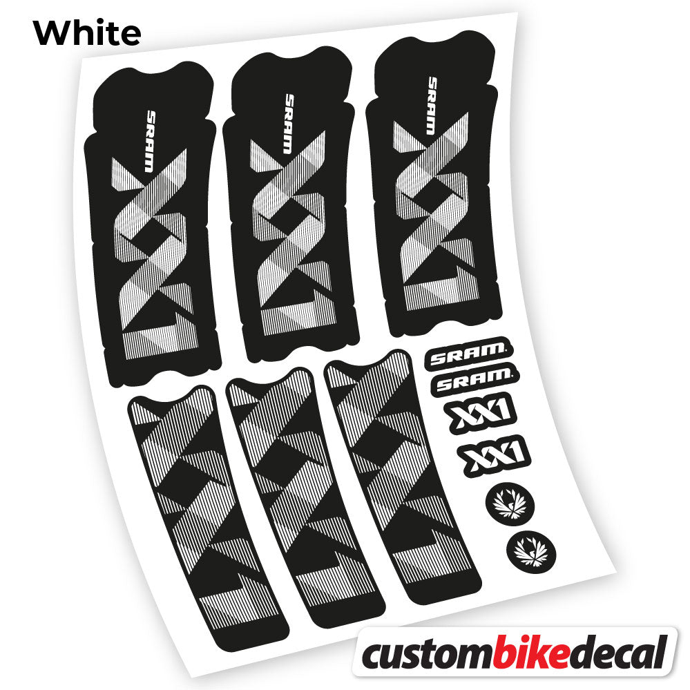 Adesivi Guarnitura Sram XX1 Eagle Dub 2018 in vinile - Bianco