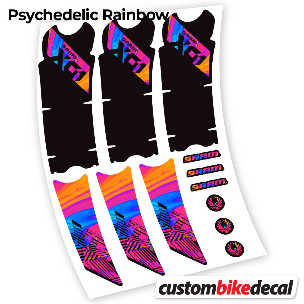 Adesivi Guarnitura Sram Eagle X01 2018 in vinile - Arcobaleno Psichedelico