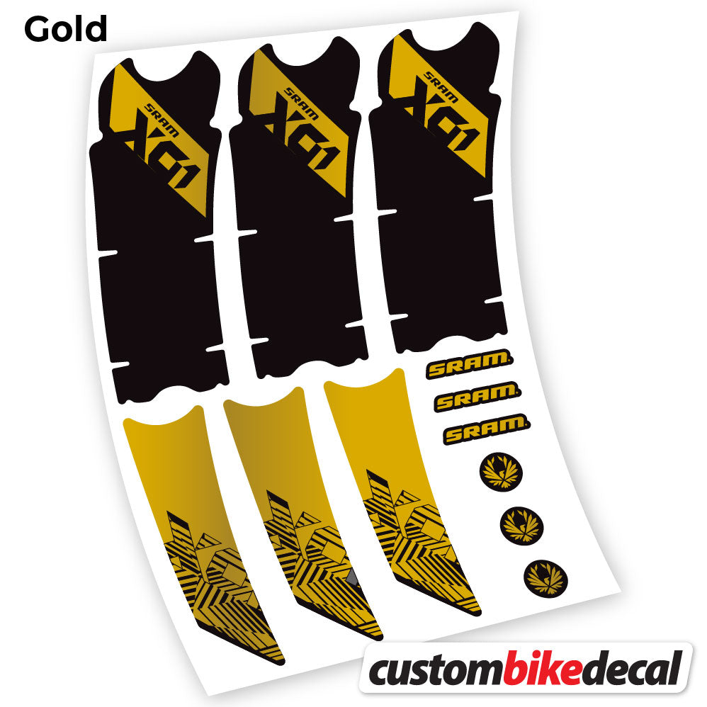 Adesivi Guarnitura Sram Eagle X01 2018 in vinile - Oro