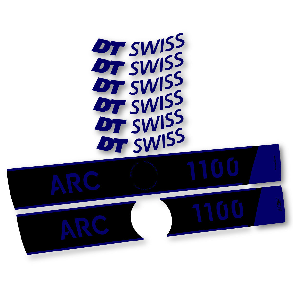 Adesivi Cerchi Bici da Corsa DT Swiss ARC 1100 Disc 2025-2026 50 mm in vinile - Blu Scandinavo