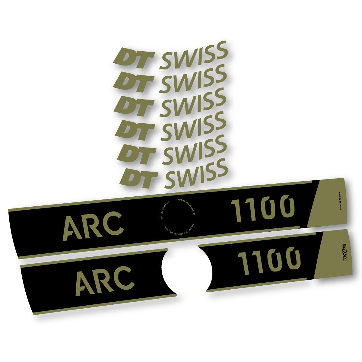Adesivi Cerchi Bici da Corsa DT Swiss ARC 1100 Disc 2025-2026 50 mm in vinile - Cachi