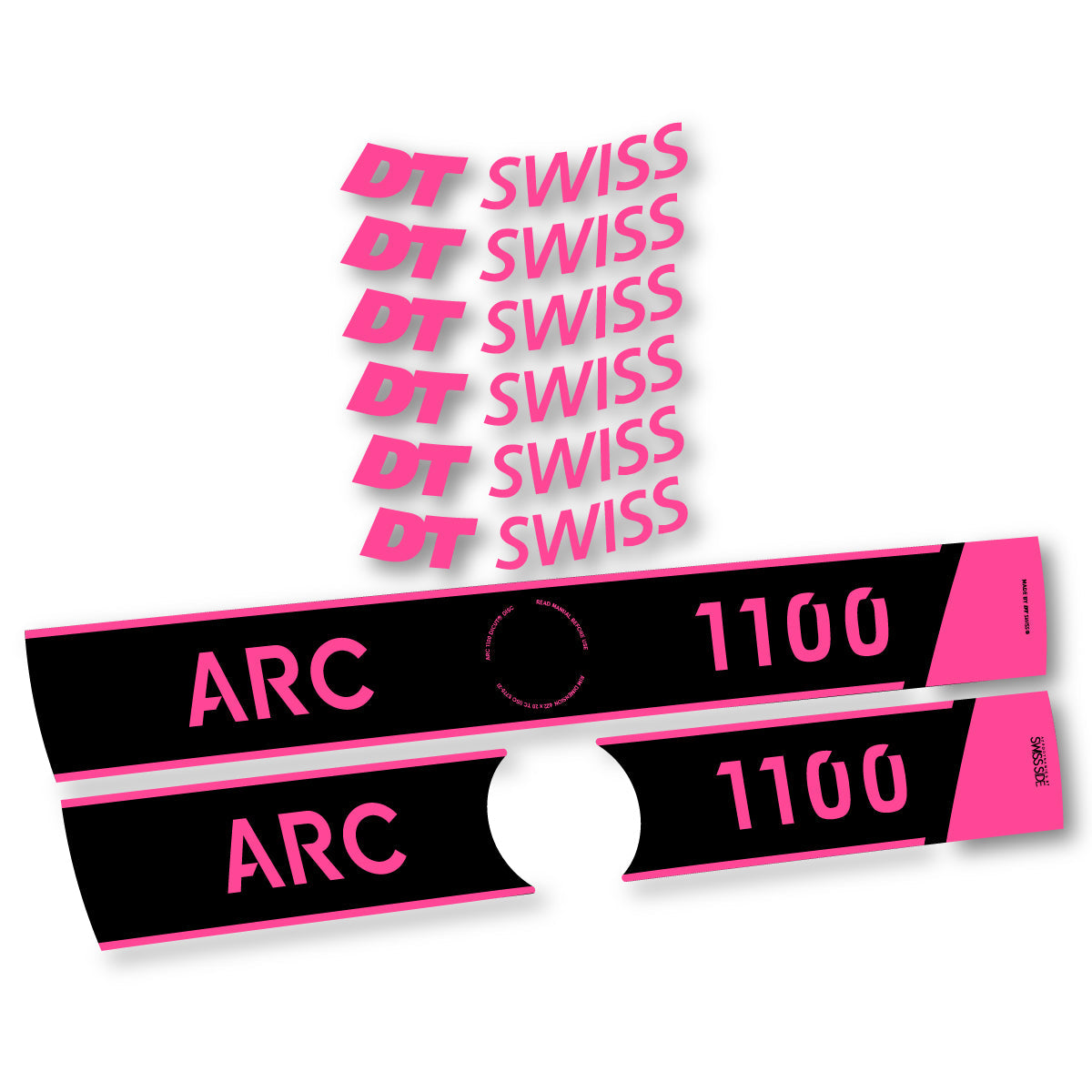 Adesivi Cerchi Bici da Corsa DT Swiss ARC 1100 Disc 2025-2026 50 mm in vinile - Rosa Confetto