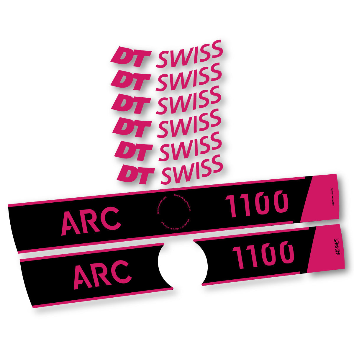 Adesivi Cerchi Bici da Corsa DT Swiss ARC 1100 Disc 2025-2026 50 mm in vinile - Rosa Scuro